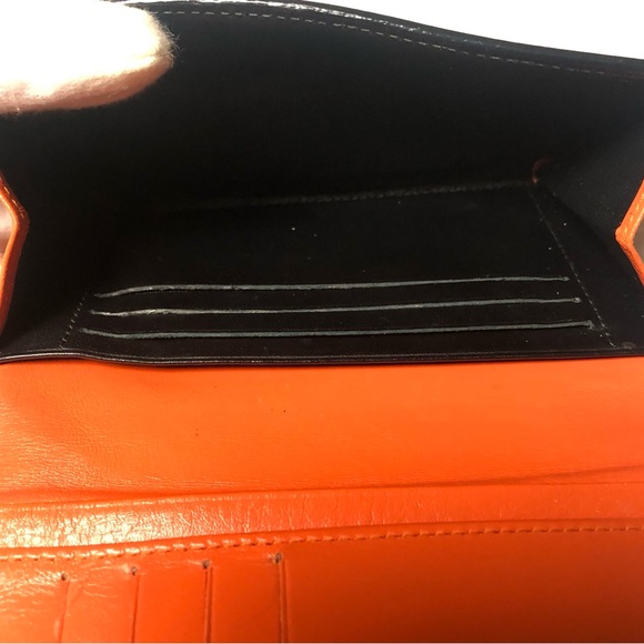 Loewe Orange Leather Bi-Fold Vertical Wallet,Size approx-5.5”x 3.75” - Picture 9 of 15